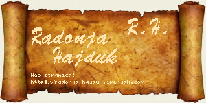 Radonja Hajduk vizit kartica